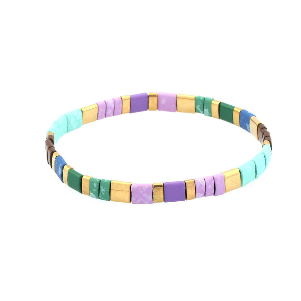 Charm Bracelets Beach Bohemian style design rainbow style fashionable Tila bead bracelet H25220