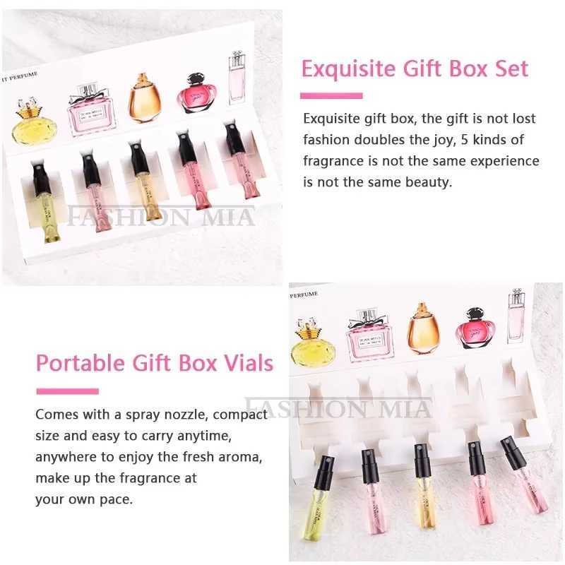5pcs Set Gift Box Mini Arab Perfume Women Plant Floral Scent Perfumes De Original Cologne Lasting Fragrance Portable for TravelXJ250220