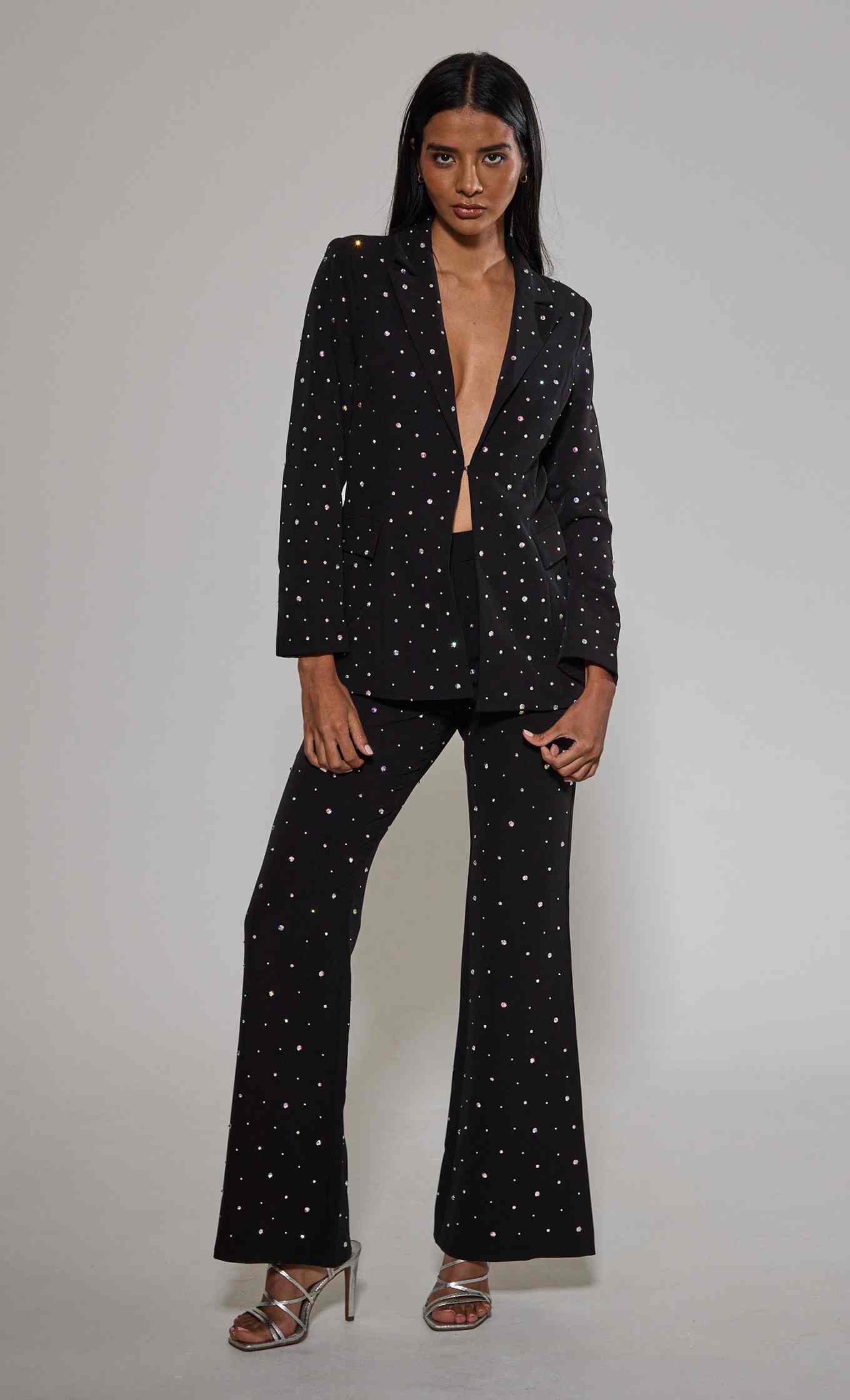 Bling Mother of the Bride Suits Beaded One Button Women Business Blazer Peaked Lapel 2 Piece Set Jacket Pants Fashion Work Wear Customized