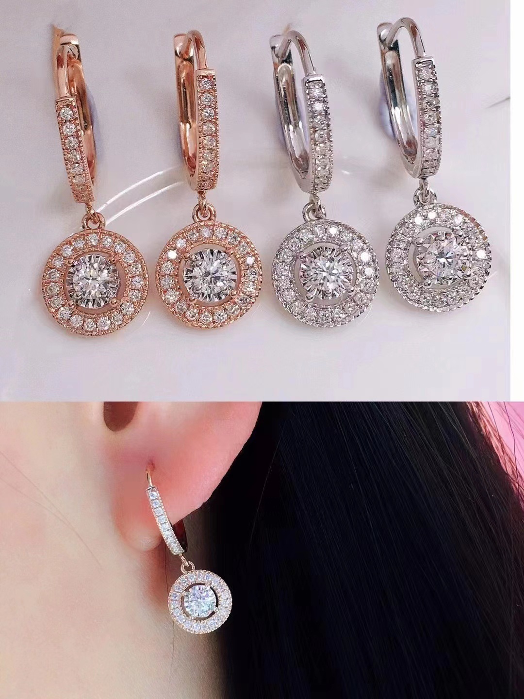 2025 Ins Sparkling Handmade Dangle Earrings Luxury Jewelry 925 Sterling Silver Round Cut Lab Moissanite Diamond Party Women Weedding Water Drop Earrin