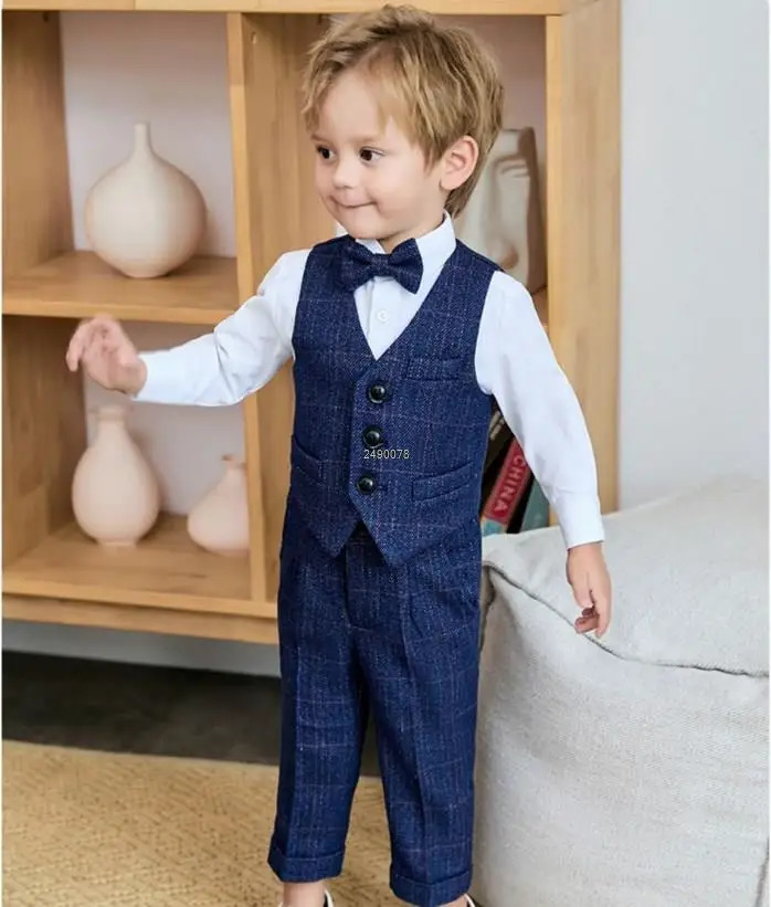 born Baby Boys 1 Year Birthday Suit Kids Formal Pograph Suit Children Wedding Dress Child Performance Party Dance Costume 250219