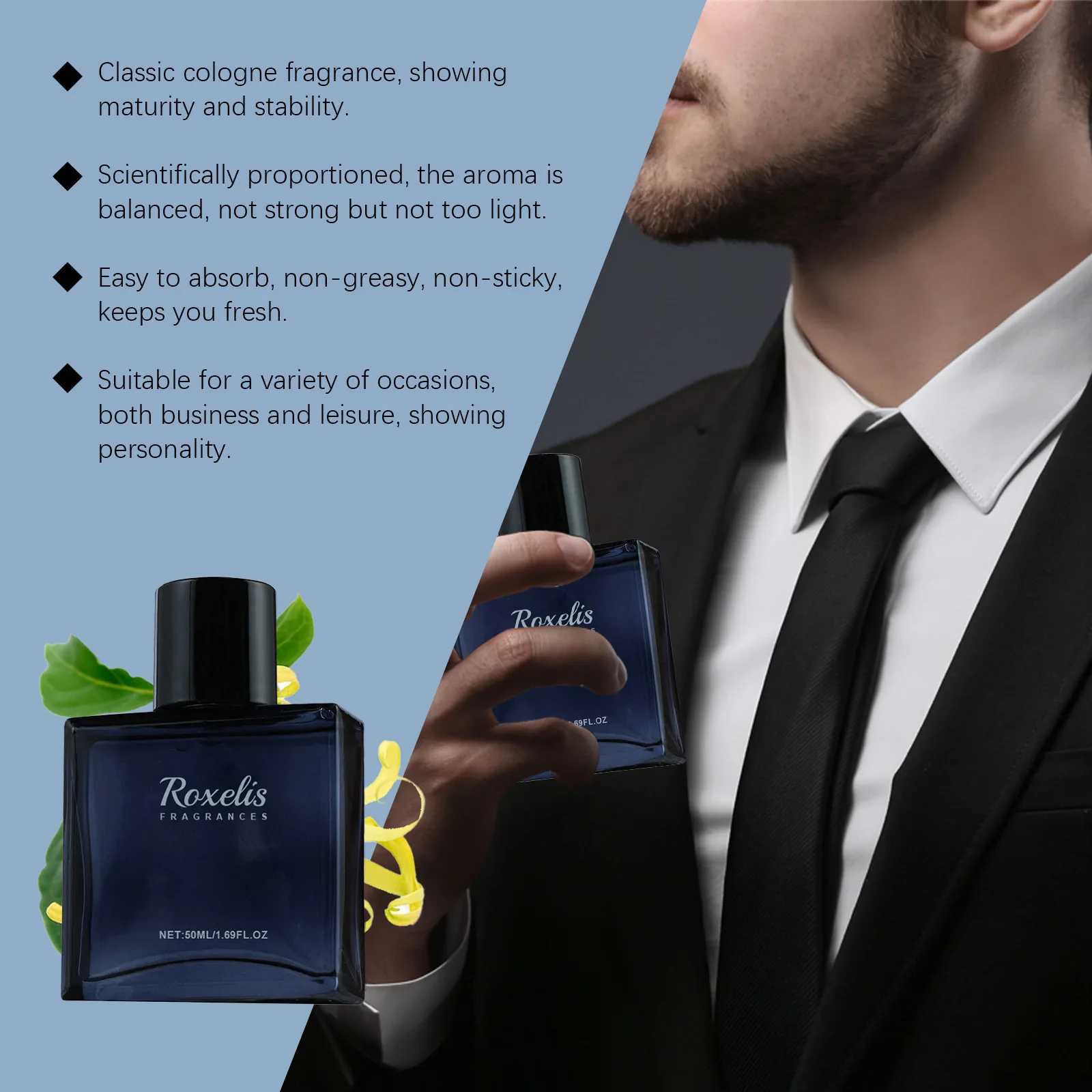 Roxelis 50ml Glamour Men Perfume Spray Light Fragrance Fresh Romantic Pheromone Dating Atmosphere Charming Flirting PerfumeXJ250220