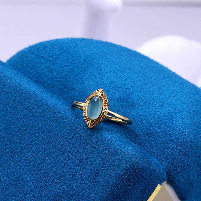 Foxanry Gold Color Ellipse Green Zircon Rings For Wen Girls Vintage Exquisite Trendy Elegant Simple Anniversary Jewelry Gifts X250220