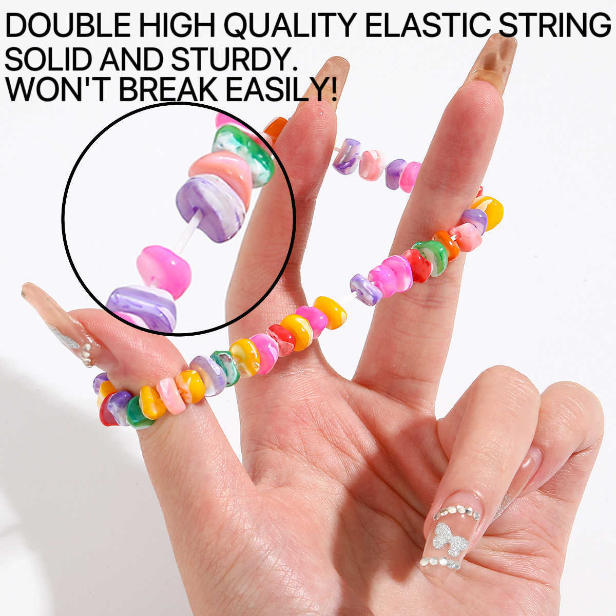 Charm Bracelets Bohemian Colored Stone Bracelet Summer Accessories Natural Stone Bracelet H25220