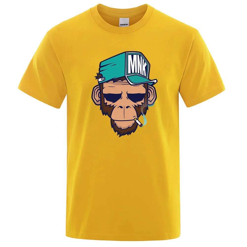 138 Men's Short Sleeve T-shirt, Holgada de Gran T-shirt, TamaBattcon DibuCage, Animados de Mono