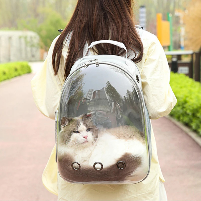 Outdoor Pet Cat s Backpack Transparent Space Capsule Portable Travel Bag Cat Back Pack Breathable Cat Carring Bag 250217