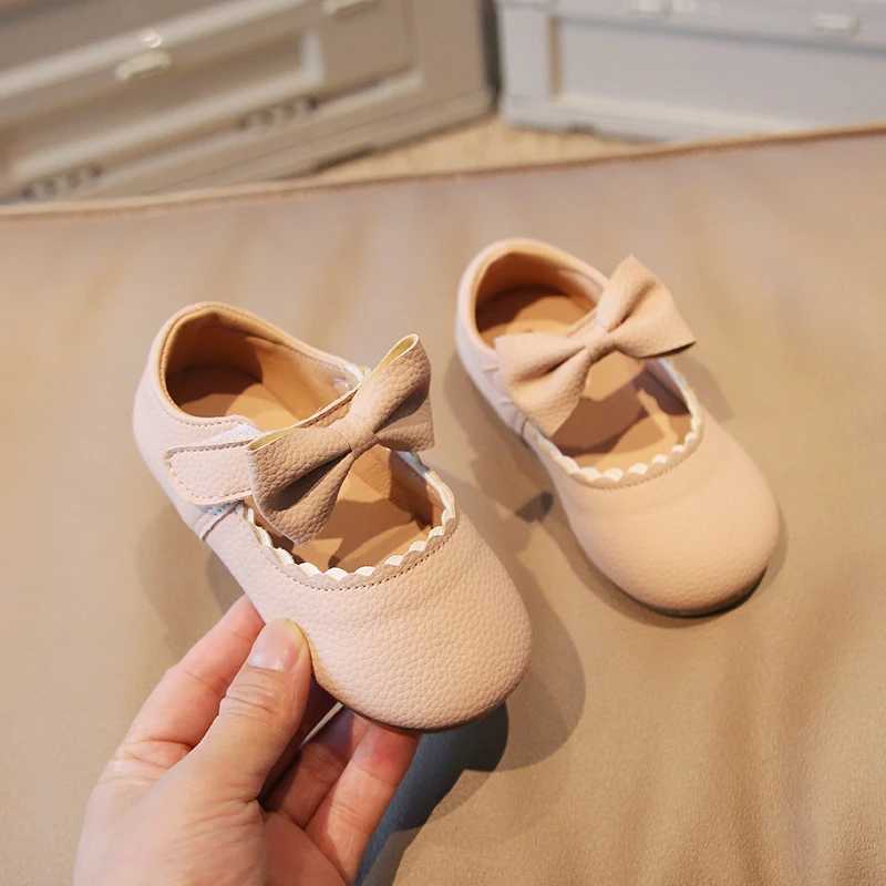 Girls Mary Janes Bowknot Ruffles Four Color Soft Pu Leather Kids Princess Shoes Shallow Lovely Light Autumn Children Shoe 21-30 X250220