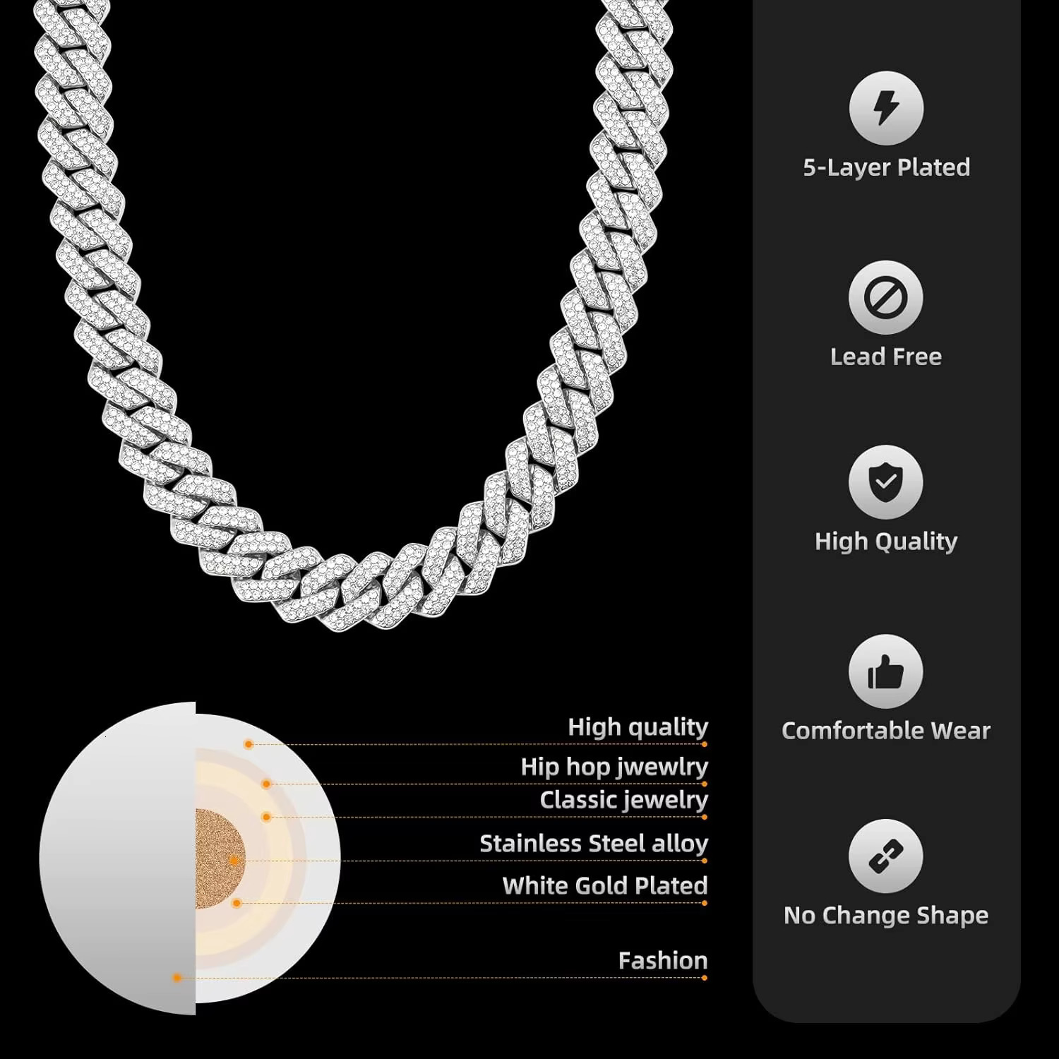 Cheap sier 6mm, 8mm, 10mm, two rows chilled out hip-hop VVS Moissanite Cuban chain through tester