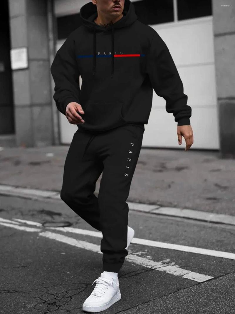 Men's Tracksuits Autumn Winter Two Piece Set For Men Drawstring Women's Tracksuit Hooded Suit Casual Pullover Fashion Daily