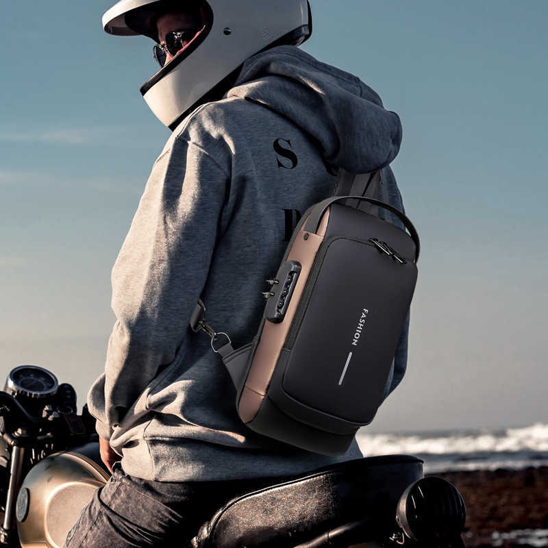 New Chest Bag Mens Tide Messenger Bag Mens Waterproof Single Shoulder Bag Mens Sports Leisure Mens Chest Bag Locomotive Bag 241225