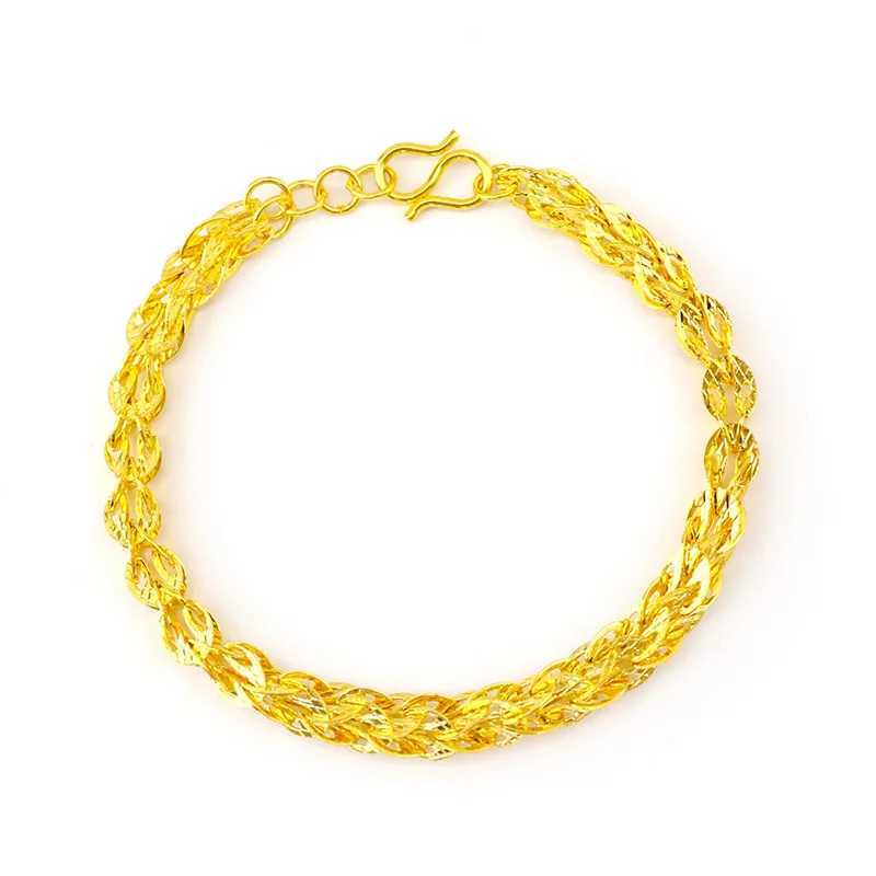 High-quality 9999 real gold jewelry womens bracelet 24K phoenix tail bracelet womens new fashionXJ250219