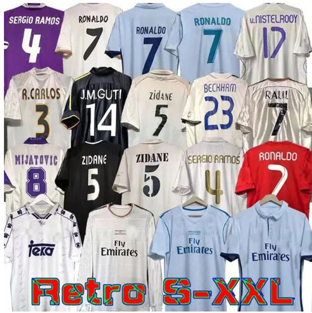 Retro Madrids soccer jerseys Real Vintage football shirt 05 08 09 10 11 12 13 14 15 16 17 18 19 RONALDO RAUL DI STEFANO FIGO ZIDANE SUKER R.CARLOS SANTILLANA PIRRI MICHEL
