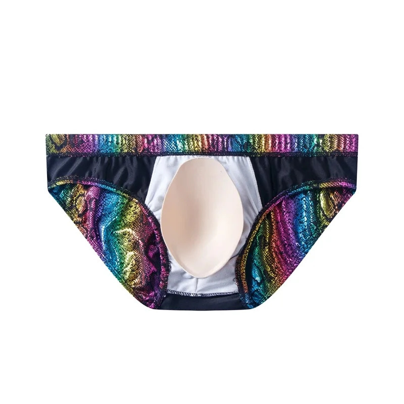 Mens Swimwear Sexy Male Swimming Brief with Removable Padded Pad Push Up Swimsuit Trunks Men Swim Tanga or As Underwear 250220