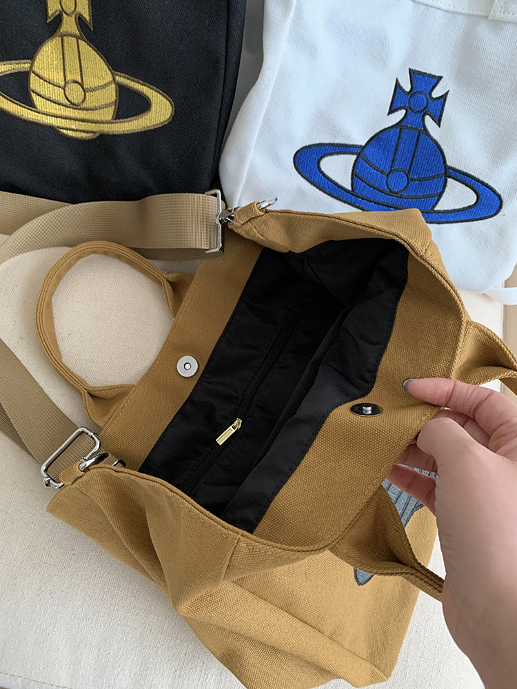 Saturn canvas bag Trend American large capacity Tote bag hand bill shoulder cross body bag