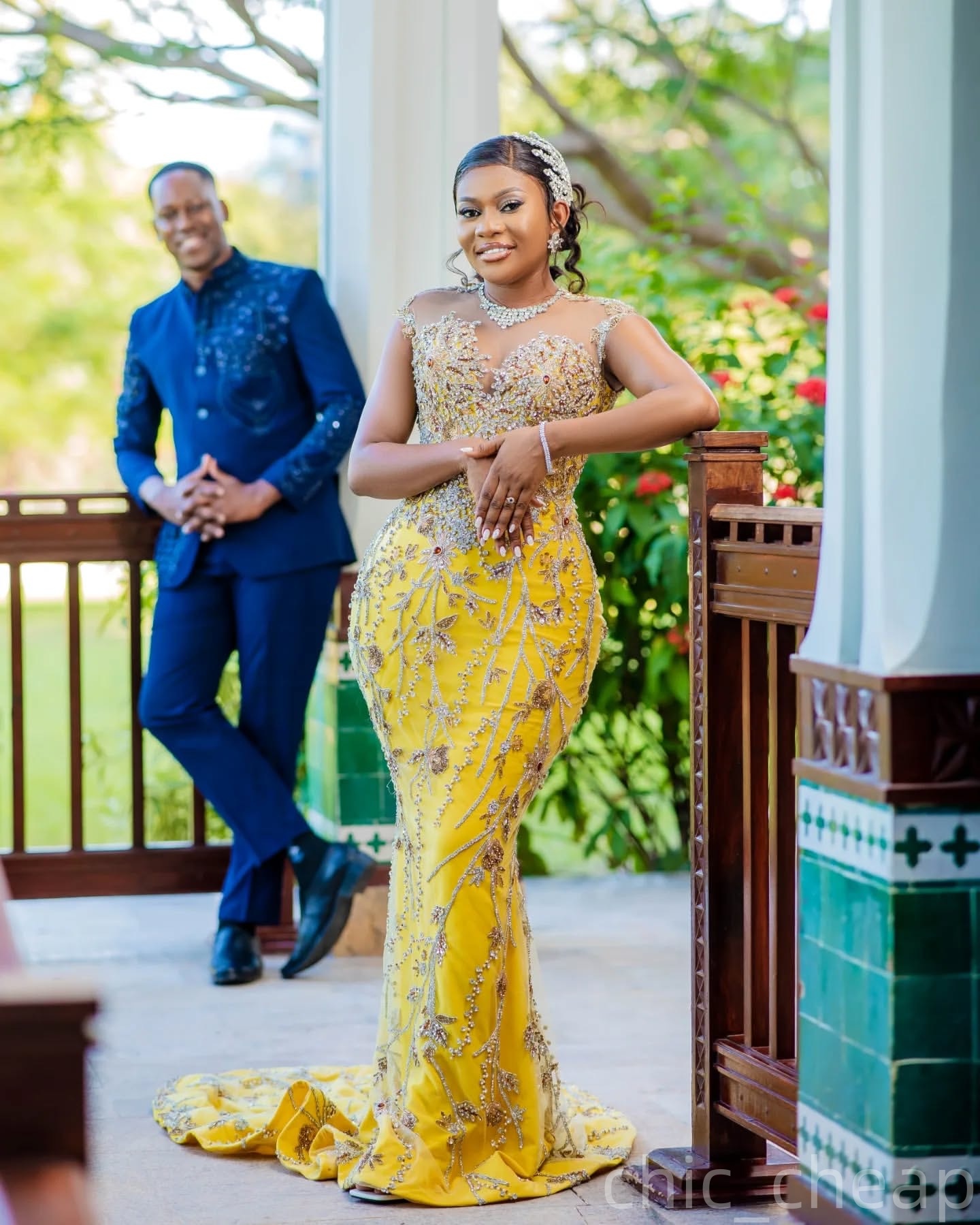 Yellow Mermaid Prom Dresses 2025 Beaded Crystals Lace Sheer Neck Evening Formal Party Second Birthday Engagement Gowns Plus Size Dress For Special Occ