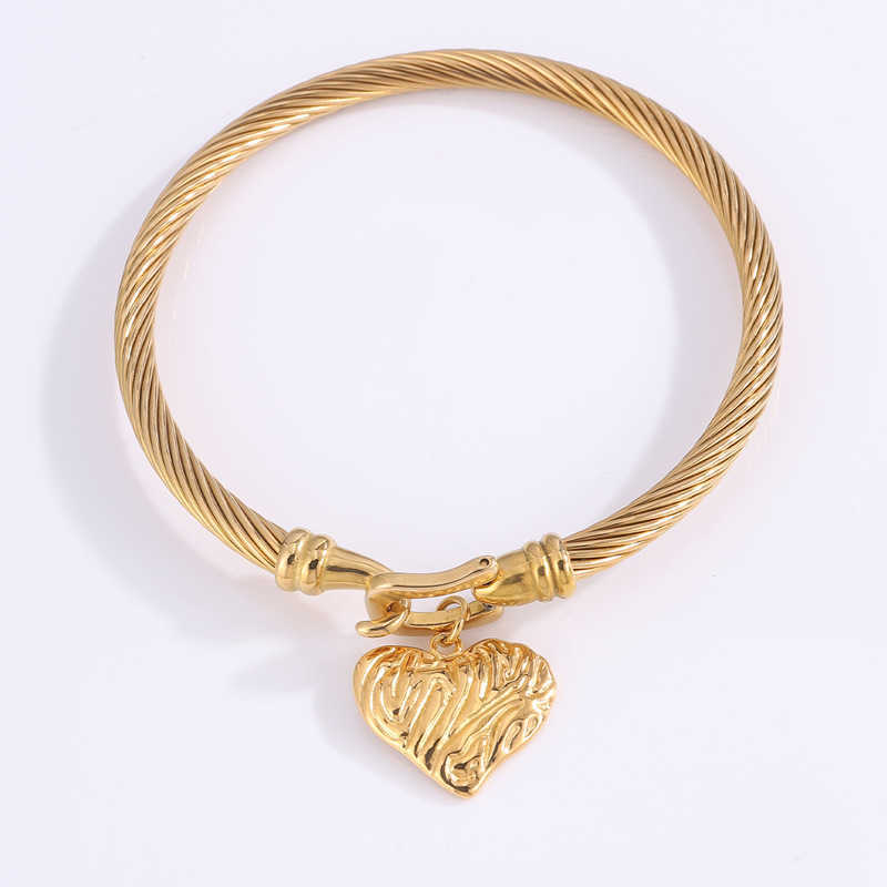 Charm Bracelets Titanium steel bracelet for girls high-end fashionable versatile personalized new style colorfast horseshoe buckle accessory H25220 2 