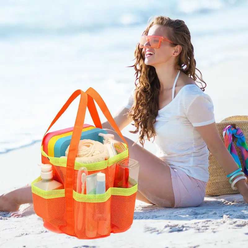 Portable Mesh Shower Caddy Shower Caddy Dorm With Multi-Pocket Large Capacity For Beach Swimming Gym Travel Z250219
