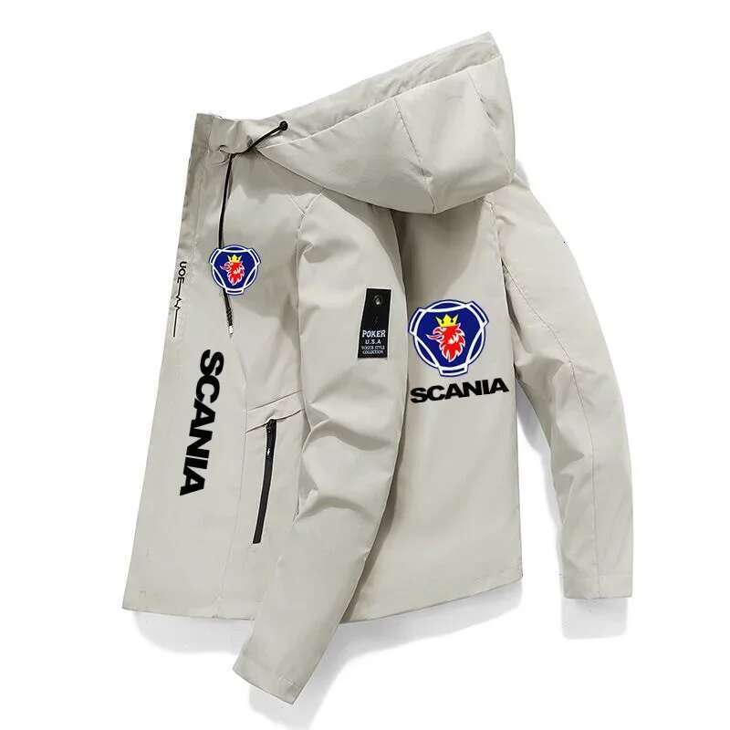 Men's Covered Cut Zippered Hooded Jacket, Casual Windshield, New Brand, Spring & Autumn Fashion, 2024