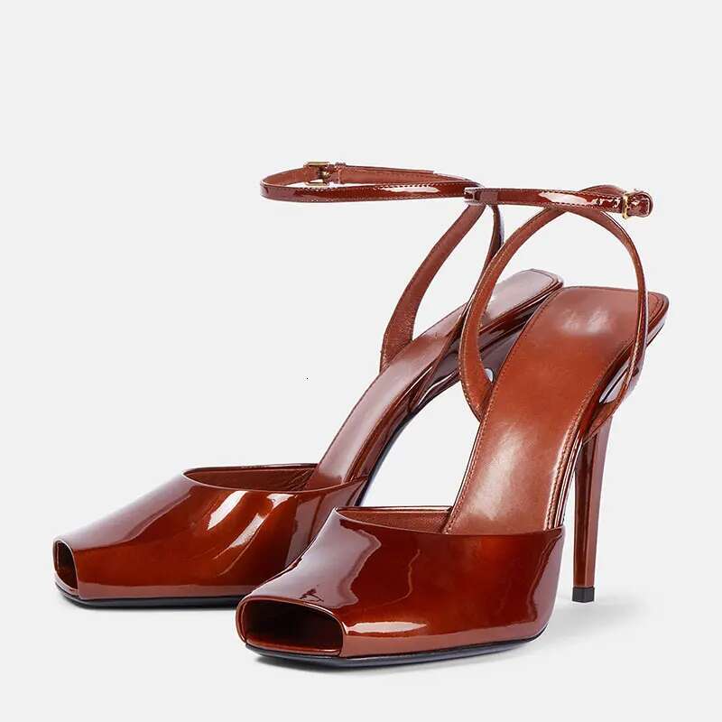 2025 Early Spring New Fish Mouth High Heels With One Piece Buckle And Open Toe Thin Heel Fashion Banquet Women's Sandals