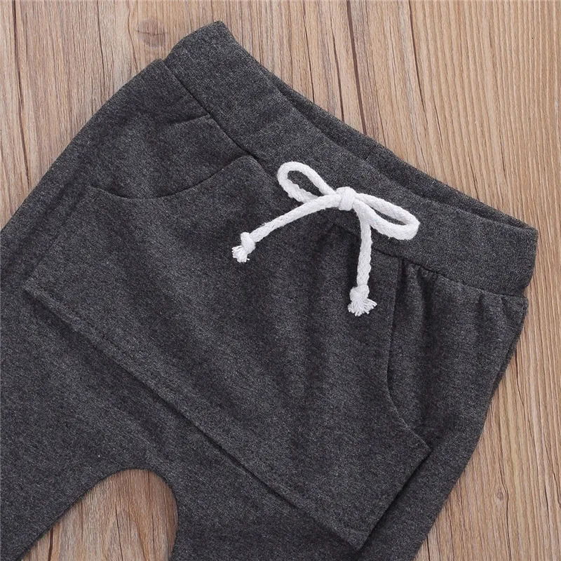 0-24Months Baby Boys Spring Autumn Clothes Sets Pullover Sweatshirt Tops Solid Black Striped Pants Trousers Baby Boys Outfits 250219
