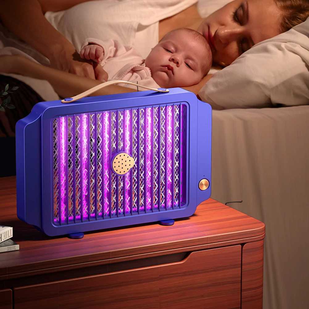 Electric Insect Killer USB Rechargeable Grid Mosquito Trap 1200mAh Wall Mounted Fly Eliminator for Reducing Flying Insects M250220