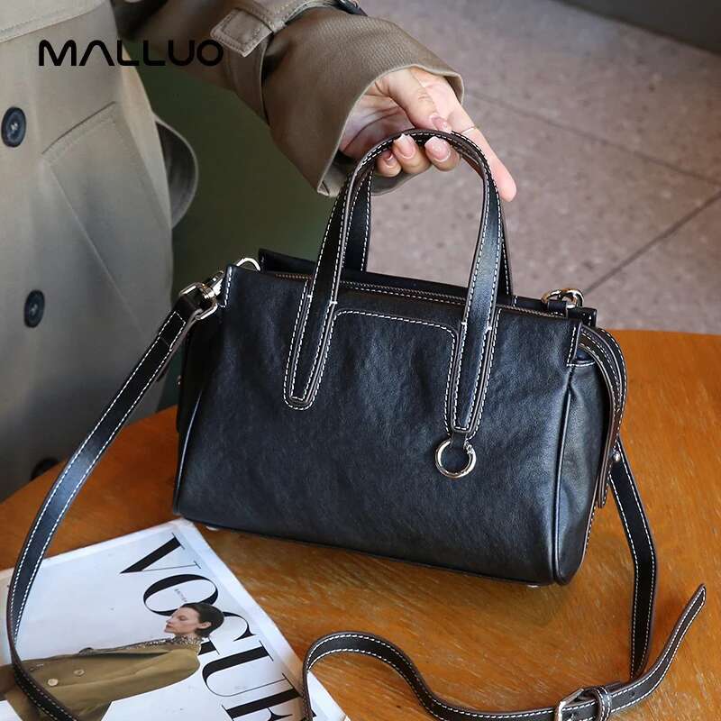 Women's Cowhide Genuine Leather Bag Female Crossbody Designer Shoulder Bags Ladies Casual Commute Soft Handbag For Lady