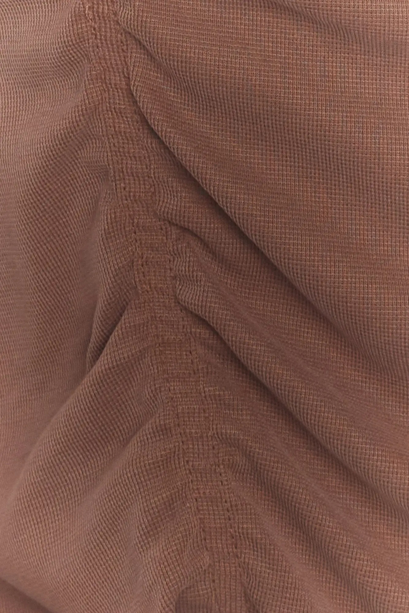 Stylish Fitted Small Sleeves Pleated Brown T-shirt
