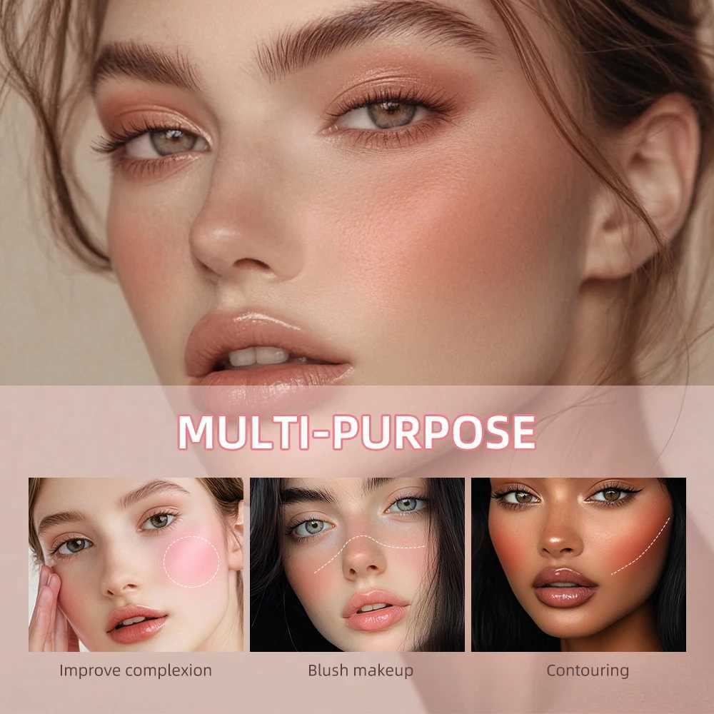 4 Colors Soft Fog B Stick Girl Korean Style Brightening Dual-Use For Lips And Cheeks Waterproof B Sponge Brush HeadW250220