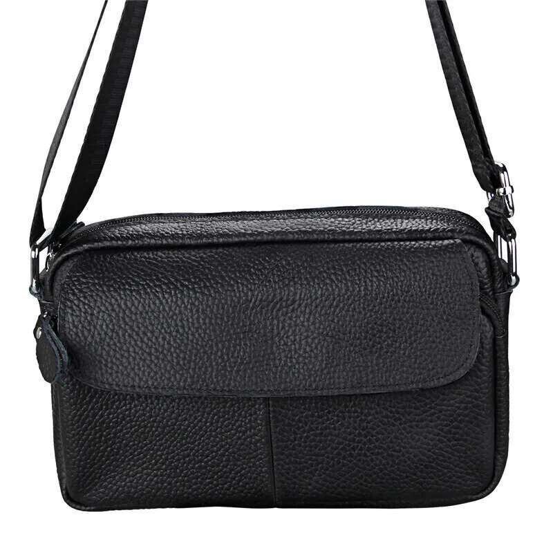 Shoulder Bags Womans Flap For Women Lady Square Genuine Leather Handbag Ladies Crossbody Female Messenger Bag