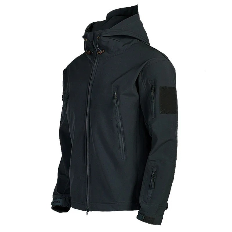 Multiple pockets Outdoor Sharkskin Softshell Rushing Jacket Suit Mens Fan Windproof Padded Mountaineering Jacket 250219