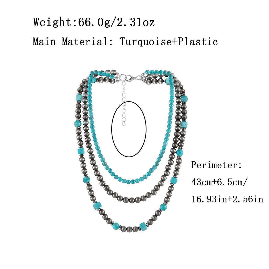 Pendant Necklaces Jewelry ethnic style handmade bead turquoise necklace NK24160 H25219