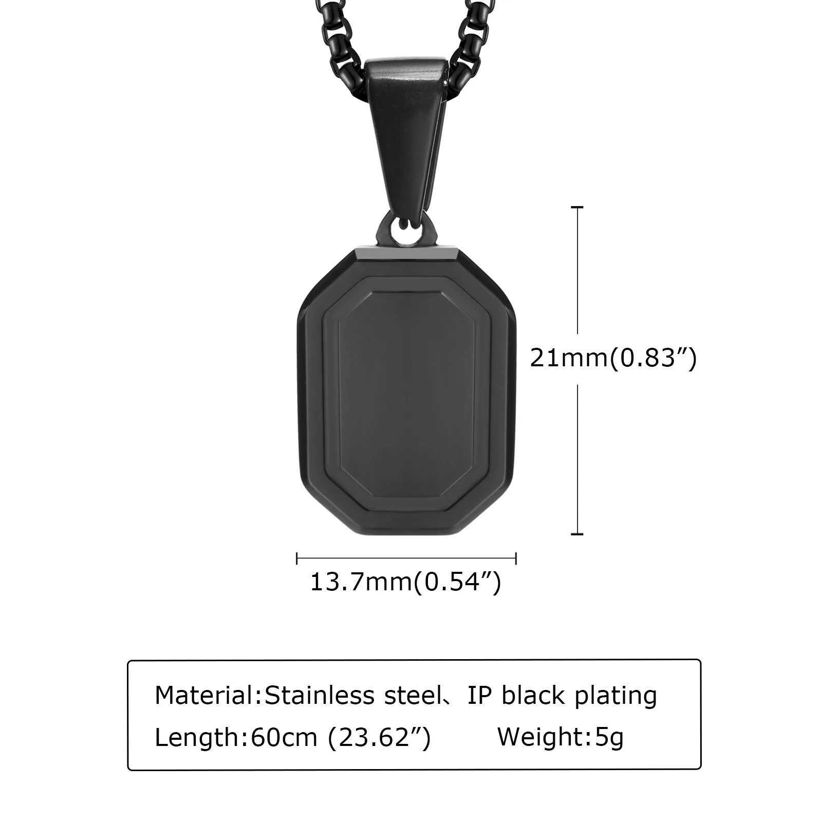 Custom Initial Geometric Necklaces for Men Waterproof Stainl Steel Square Rectangle Pendant A-Z Letter Collar Gifts for HimXJ250219