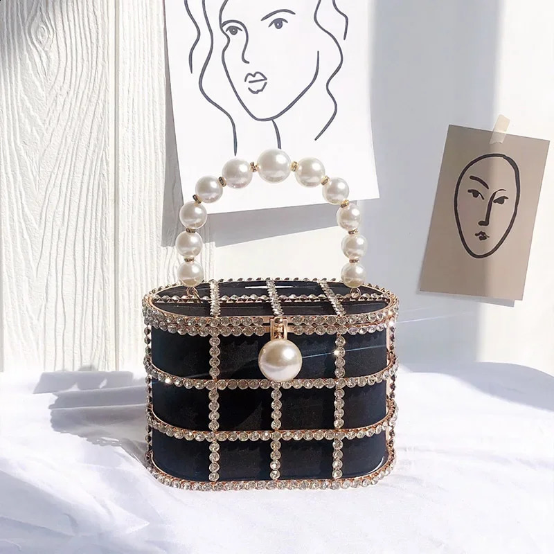 Clutch Purse y for Women Pearl Crossbody Bag Metallic Diamond Handbag Evening Large Capacity Womens Wedding 250218