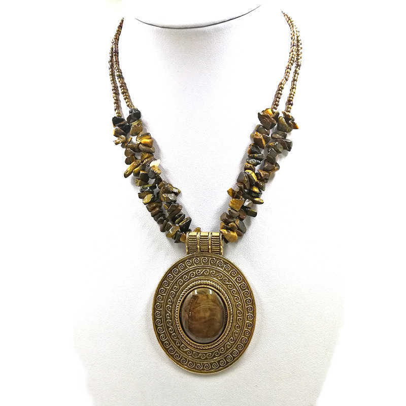 Pendant Necklaces Classic Jewelry Turquoise Stone Necklace ancient silver necklace 2 colors H25219