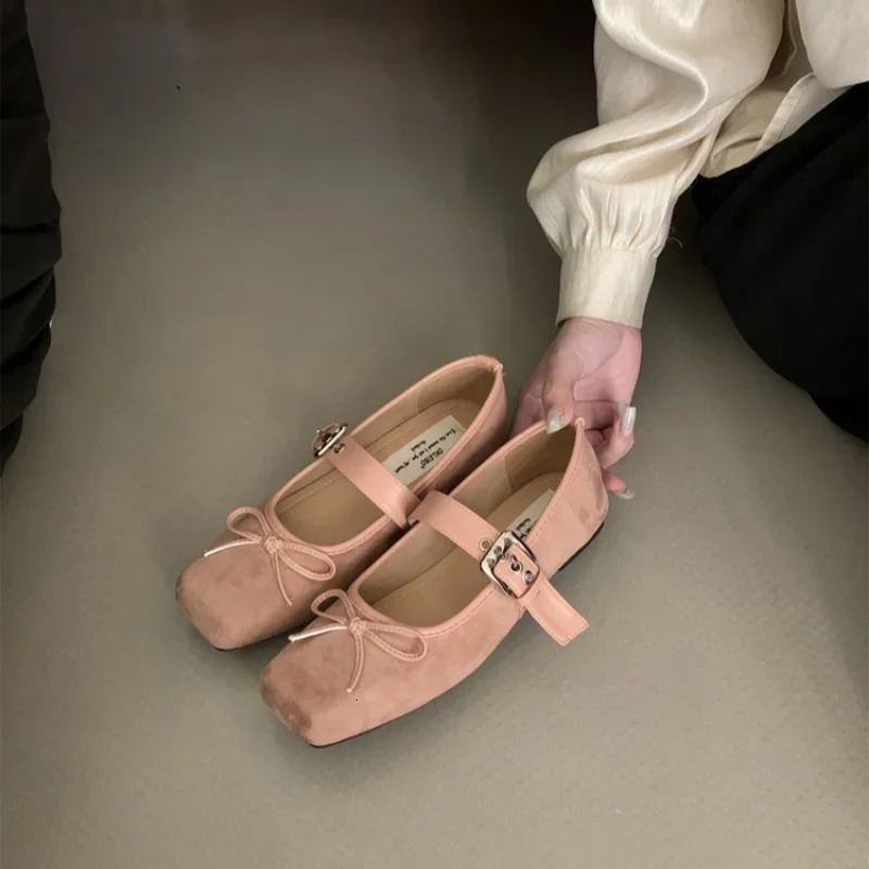 2025 Womens Comfort Ballerinas Shoes er Spring Women Mary Jane Fashion Square Toe Ladies Soft Sole Flats 250122