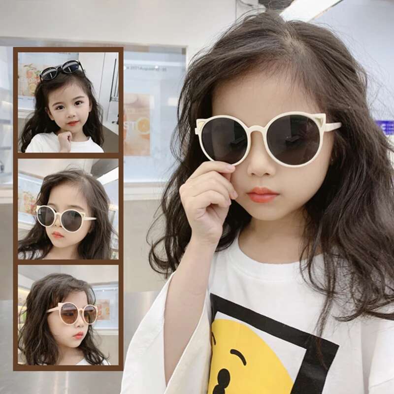 Ddmyshoesvip Girls Boys Cute Animal Cartoon Ears Kids Outdoor Sun Children Lovely Vintage Protection Sunglasses