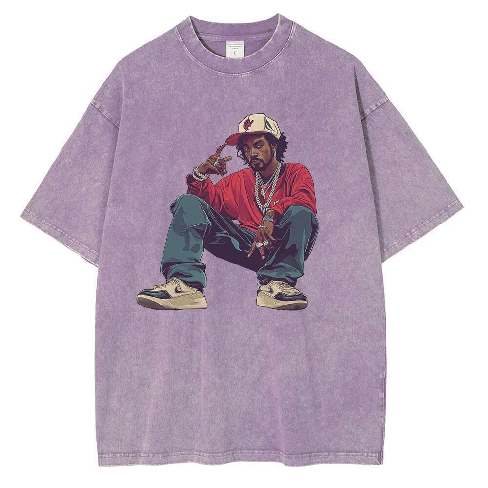 T-shirt in Heavy Cotton with Characters Hip Hop, Graphic, DistMurcia, Washed, Retro, Gothic