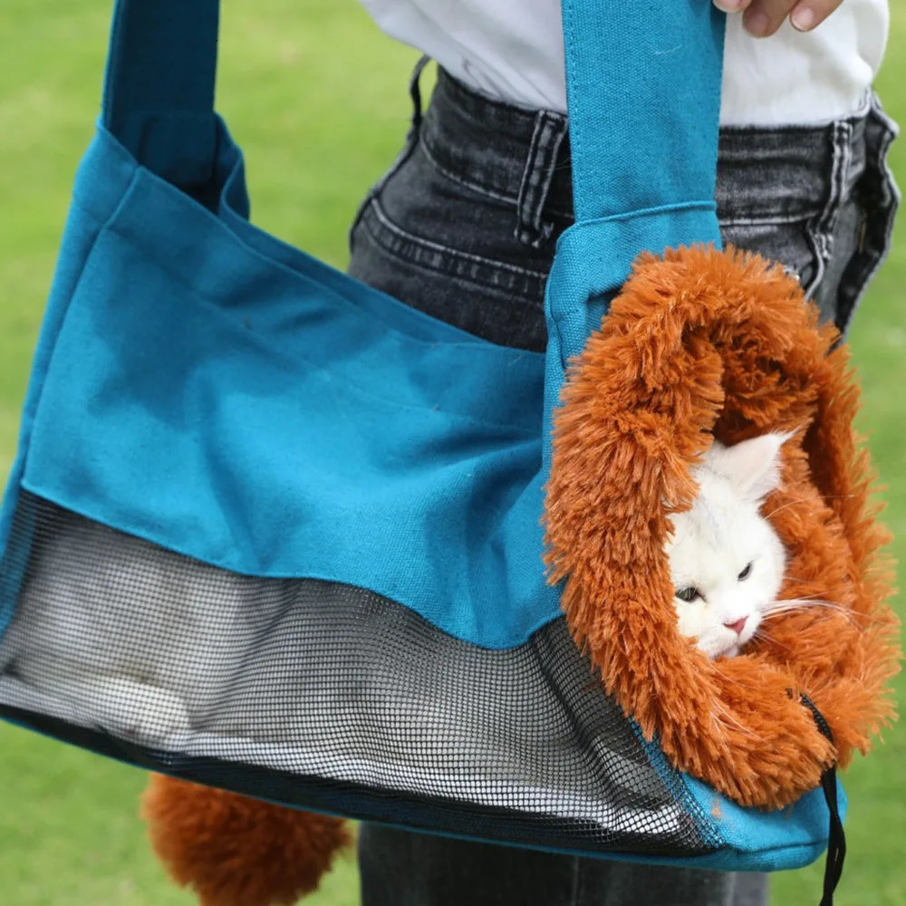 Pet Canvas Shoulder Bag Lion Shaped Dog Comfortable Cats Carrying Pouch Handbag Puppy Messenger Bag For Outdoor Travel 250217