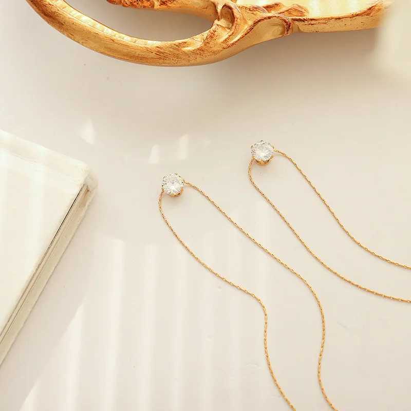 Simple Personalized Collaone Chain Jewelry Inset Single Zircon Stainl Steel Necklace Couples Niche Design Girls GiftXJ250219