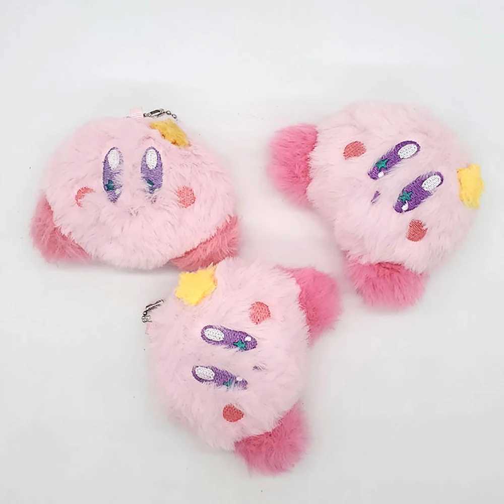 Kirby Keychain Plush Doll 10Cm Kawaii Backpack Hang Key Fashion Pink Star Gifts Pendant Toys for Birthday Children Friends W250219