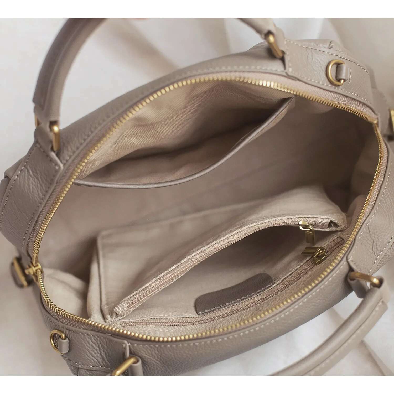 Classic Natural Cow Leather Women Shoulder Bag Grey Big Winter Soft Touch Cowskin Female Handbag High Quality Tote
