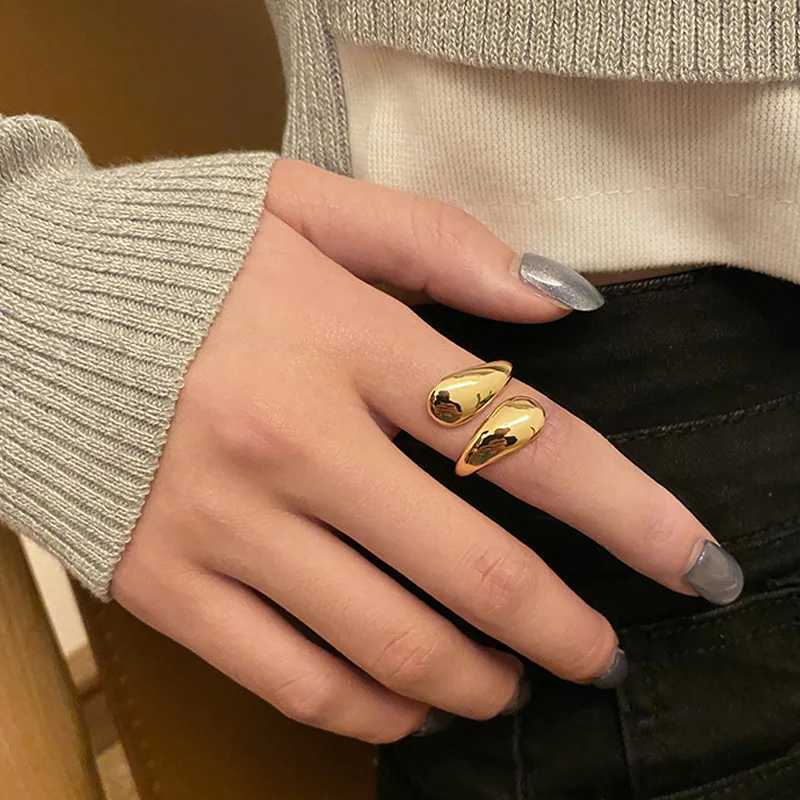 Gold Silver Plated Statement Thick De Ring for Wen Big Large Bold Open Finger Ring Chunky Jewelry 2023 New Hot X250220