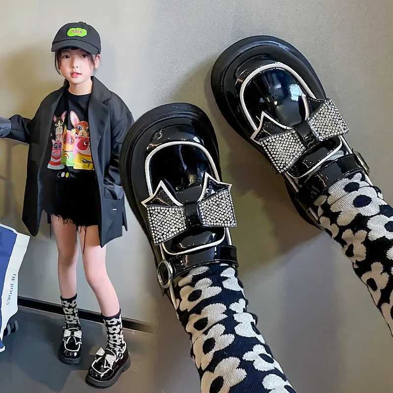 Kids Casual Shoes Childrens Leather Shoes for Toddlers Girls Party Flats Kids Loafers Bowtie Shoes for Kids Girls Lolita Shoes X250220