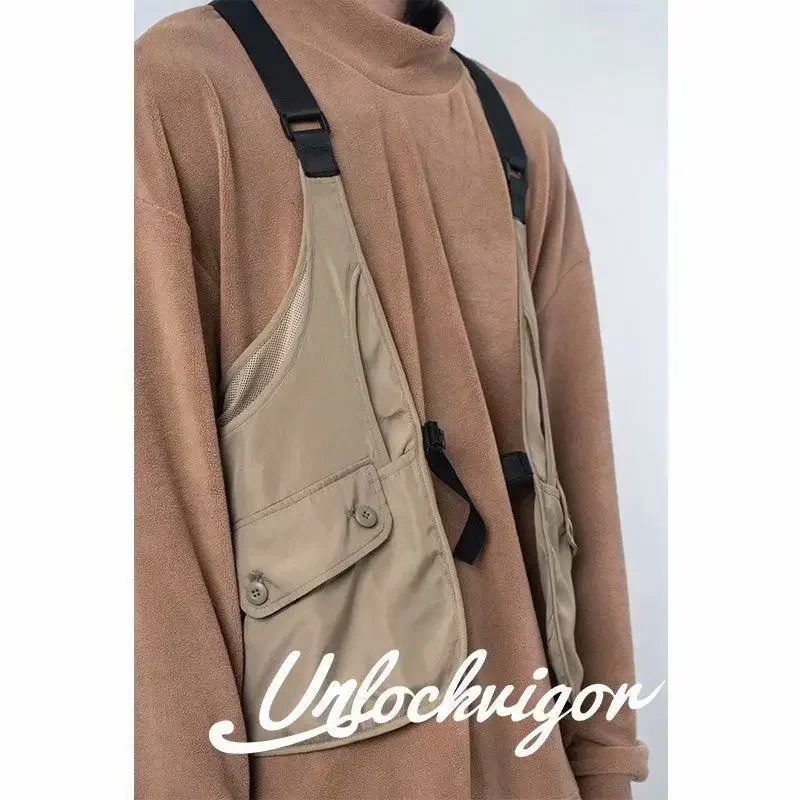 Summer Tactical Vest Large Pocket Men Womens Japanese Style Workwear Outdoor Clothing Windproof Comfortable 250219