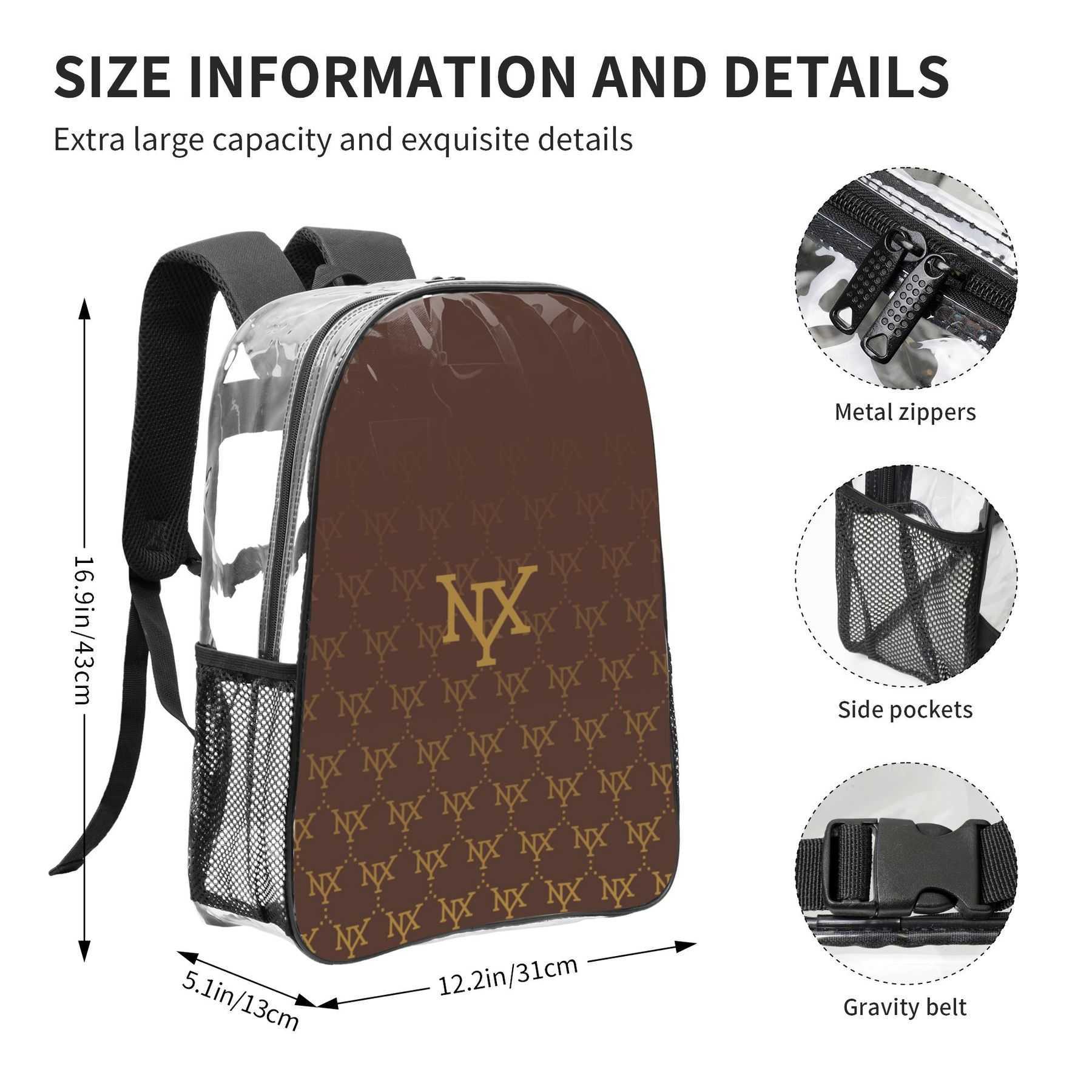 NXY Pvc Backpack Designers Back Pack Mens Bags Casual Lightweight Travel Backpacks Women Print Street Bookbag Bagpack 250220