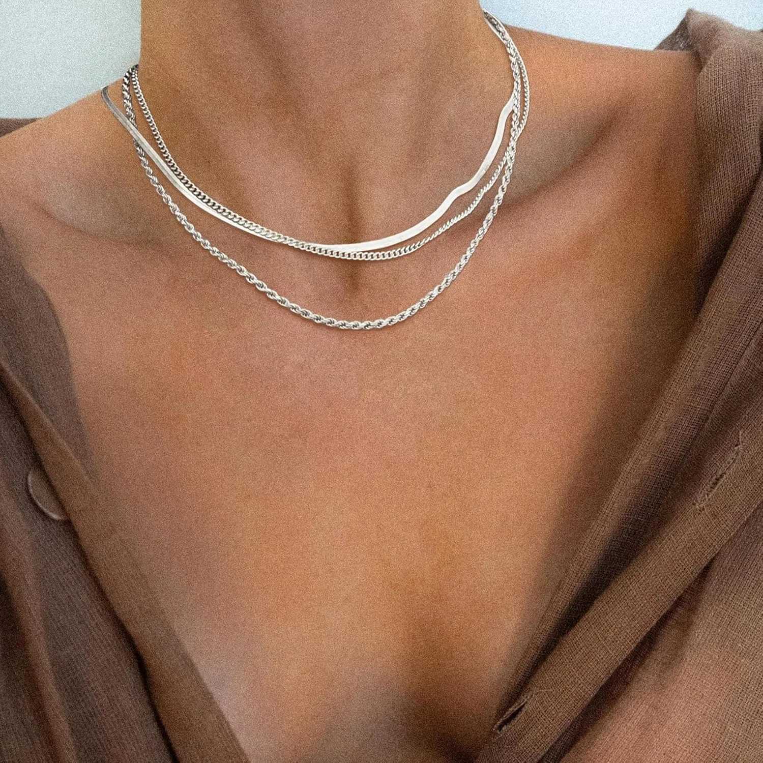 Necklace for Women Gold Necklace Silver Plated Necklace Gold Plated SnakeGold Chain Choker Necklaces Gold Jewelry Gift for WomenXJ250219