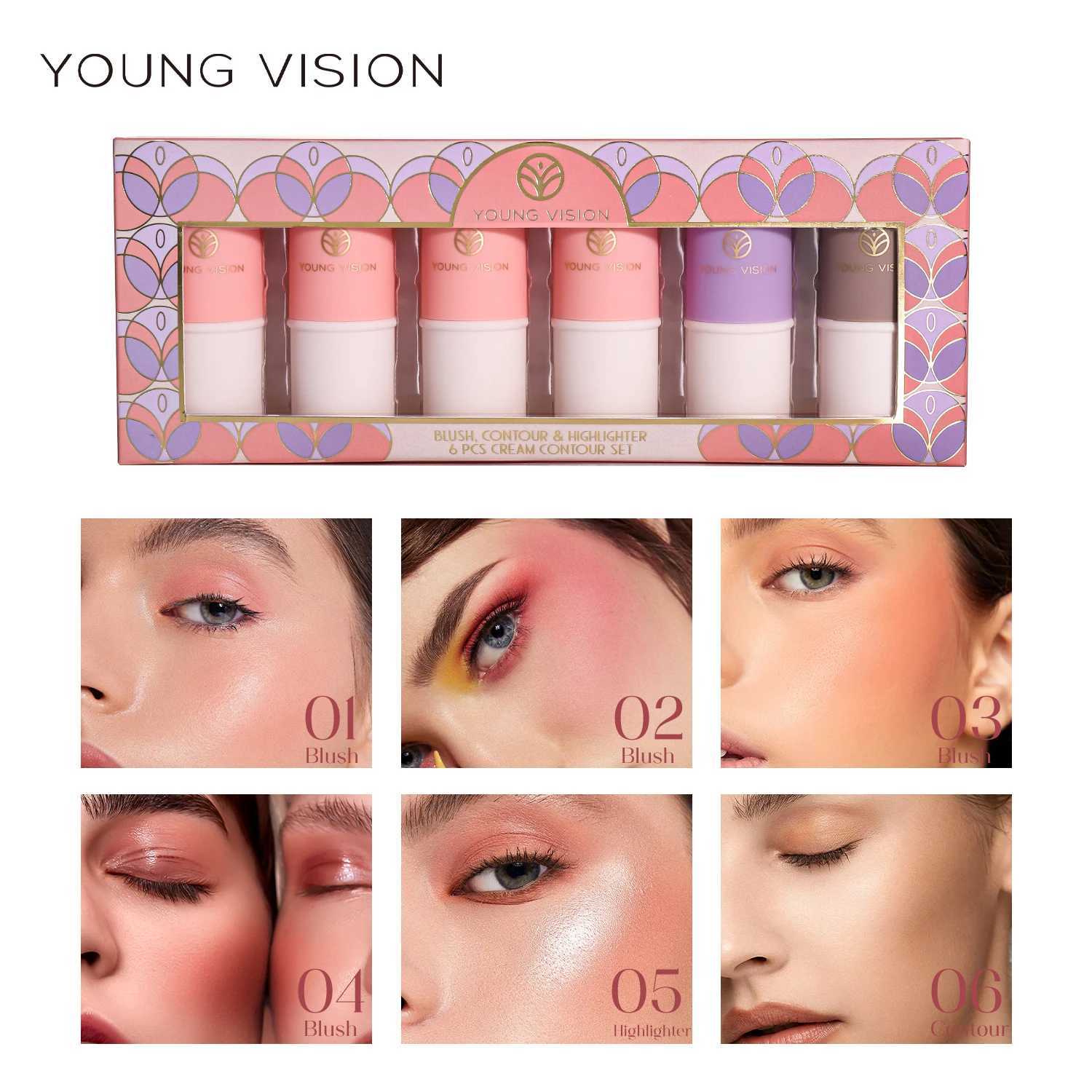VISION 6 Color Set Multi-Purpose Makeup Stick Highlighter Makeup Cream B Matte Powder B Stick SetW250220