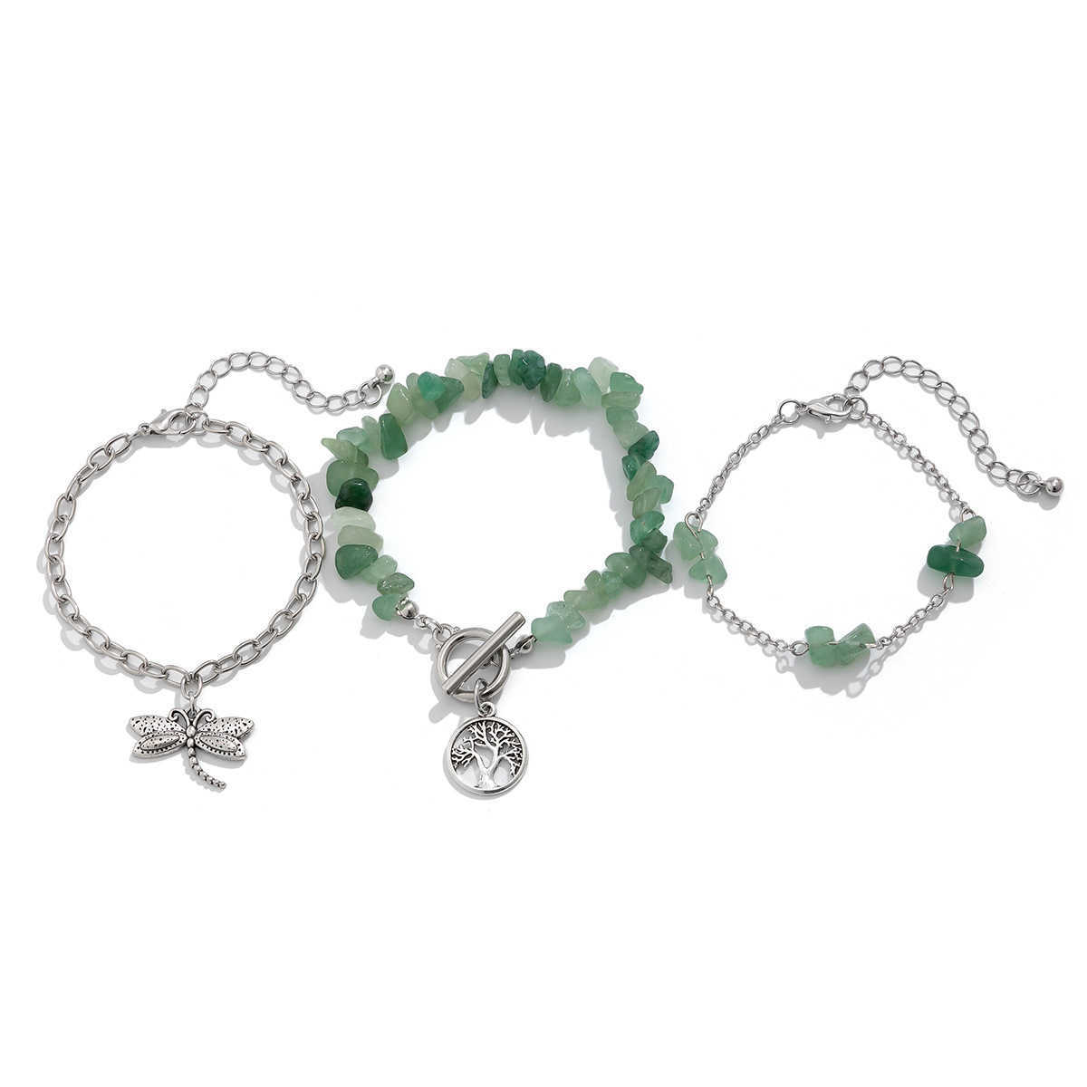 Charm Bracelets Ethnic Style Dragonfly Star Pendant Stone Bracelet Womens Multi Layer Chain Set Brelet H25220 4 EXU8