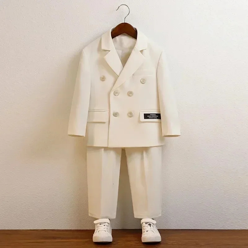 Suit for Boys Fall Casual Children School Uniform Outfits Handsome Kids Host Performance Costume 8 10 Y Boy Birthday Blazers Set 250219