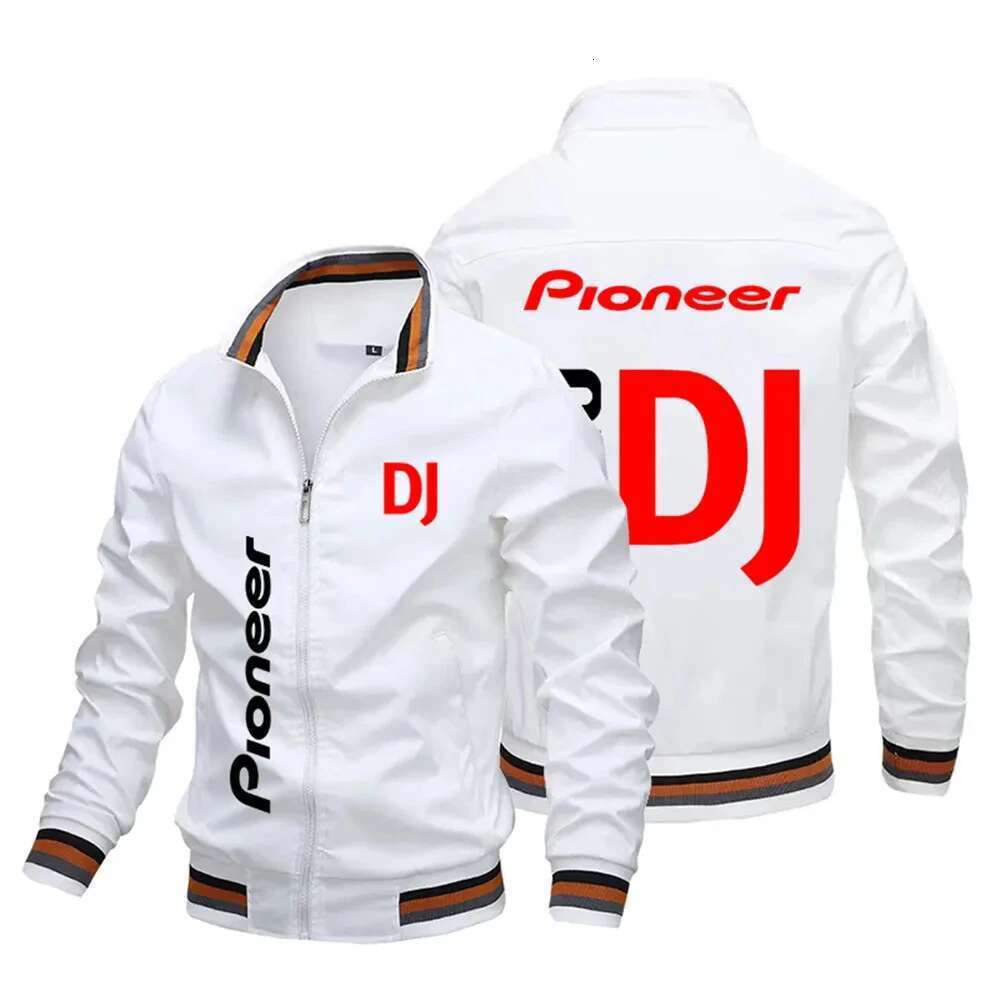 Retro Motorcycle Racing Jacket with Logo Printed for Men, Casual Cycling Clothing Windshield, Zipper, Spring & Autumn Style